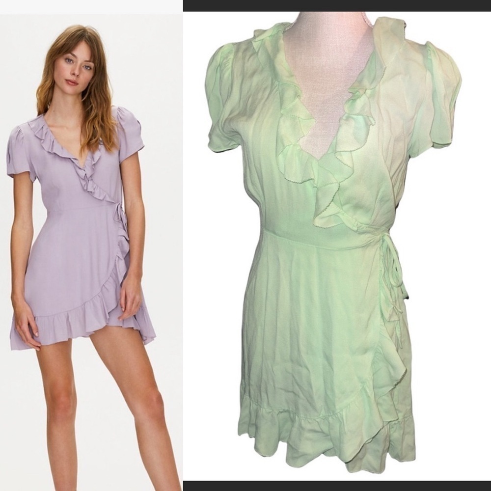 Artizia Sunday best pastel green mini ruffle dress medium